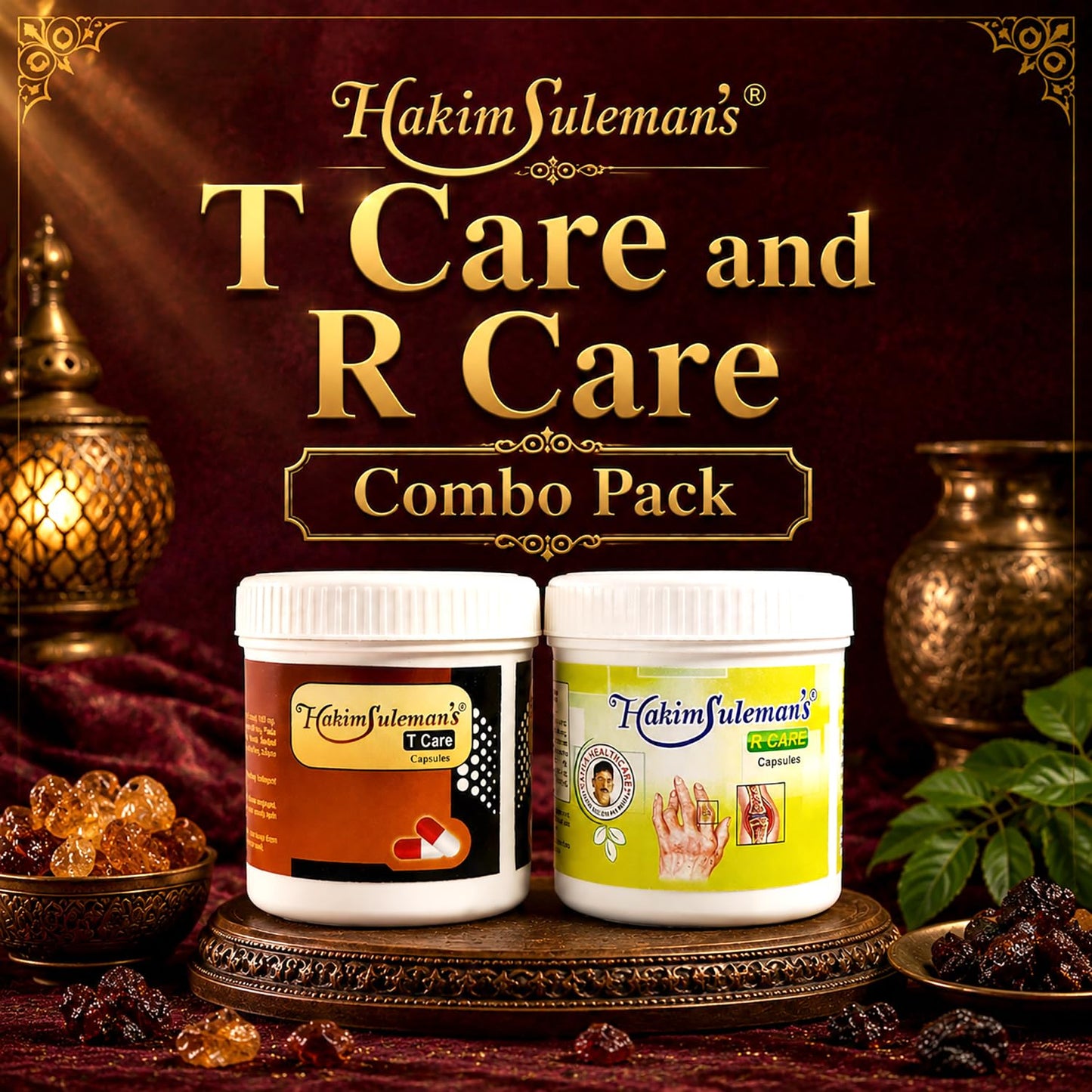 Hakim Suleman's T Care Capsule and R Care Capsule Combo Pack | Everyday Herbal Care Duo | Convenient Wellness Value Pack