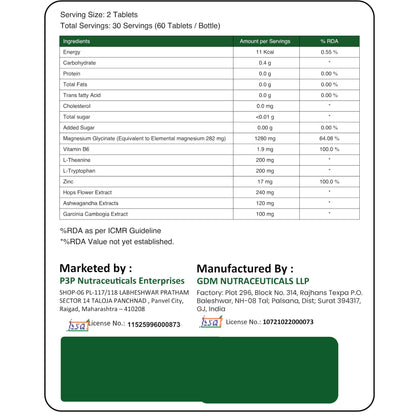 Magnesium Glycinate 60 Tablets