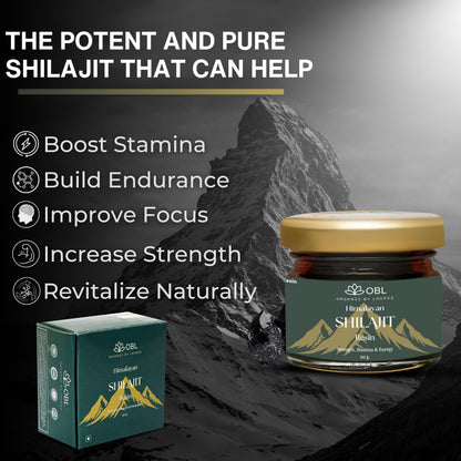 OBL ORGANIC BY LOUPEZ Shilajit Resin |For Strength, Stamina & Energy Muscle Booster| and Supplement - Pack Of 2-(Ashogold & Unflavoured)