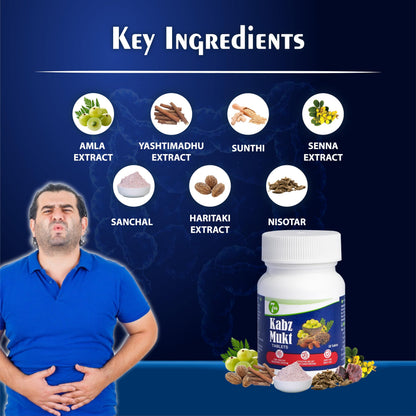 Kabz Mukt 30 Tablets - Ayurvedic Constipation Relief | Supports Digestive Health | Clears Colon | Regulates Digestion | Addresses Low Fiber Diet & Sedentary Lifestyle-Pack of 1