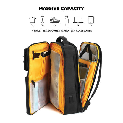 MOKOBARA Overnighter 23L Laptop Backpack 16 Inch Office Travel Black