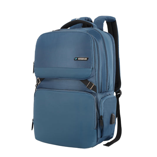 American Tourister Segno 2.0 Polyester Unisex 5 Compartment Laptop Backpack (Blue, FREE SIZE)