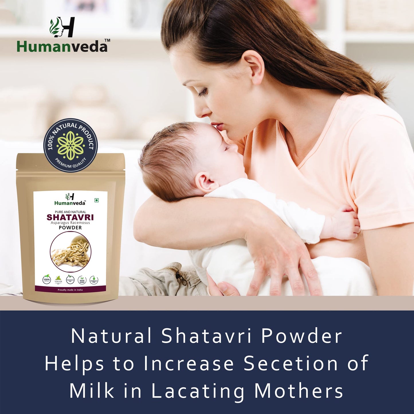 Humanveda Natural Ashwagandha Powder and Shatavari Powder - For Immunity Booster, Womens & Mens Health Care, 100g Each (100 * 2=200g)
