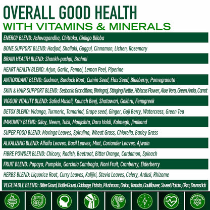 BioClinical Plant Based Multivitamin for Men & Women - Organic Natural Vitamins - Daily Vital Nutrition - Nature Made, Ayurvedic & Whole foods Supplement - Energy, Hair & Bone Health -60 Veg Capsules