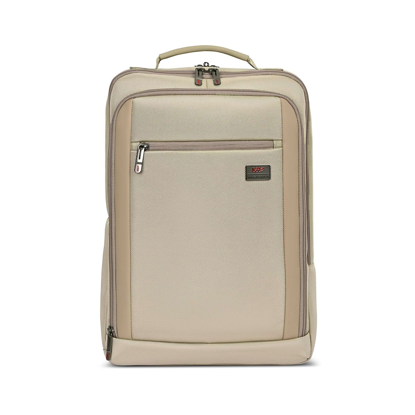 VIP VOGUE 17 Inch Compatible Laptop Backpack 22L | Water-Resistant with 3 Compartments | Padded Laptop Sleeve, Side Bottle Pocket, Front Organizer | Office & Travel Backpack for Men & Women (Beige)