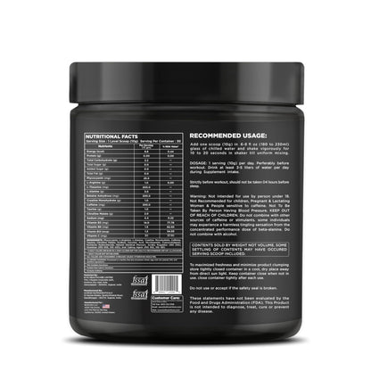 Bolt Nutrition Pre Workout Supplement | 300 grams,30 Servings |With Caffeine Powder, Citrulline Malate, B-Alanine, Taurine For Explosive Energy, Pump & Focus | Blue Berry Blast