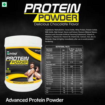 Zindagi Protein Powder for Adult - Whey Protein Powder - Health Supplements for Adult - Sugar Free Nutrition Drink (200 Gm)