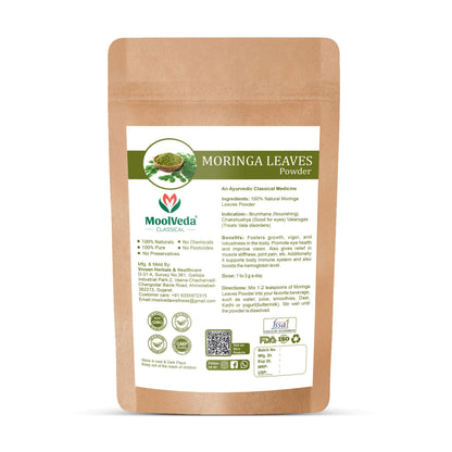Moolveda Pure Moringa(Moringa oleifera) Leaves Powder For Natural Energy & Nutrient Boost with Nature's Best Superfood, 100gm