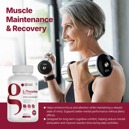 GLIMLACH L-Theanine 50 Capsules | Reduces anxiety & Stress | Promotes natural Relaxation, Restoration and Relief of Stress | L-Theanine Dietary Supplement Capsules