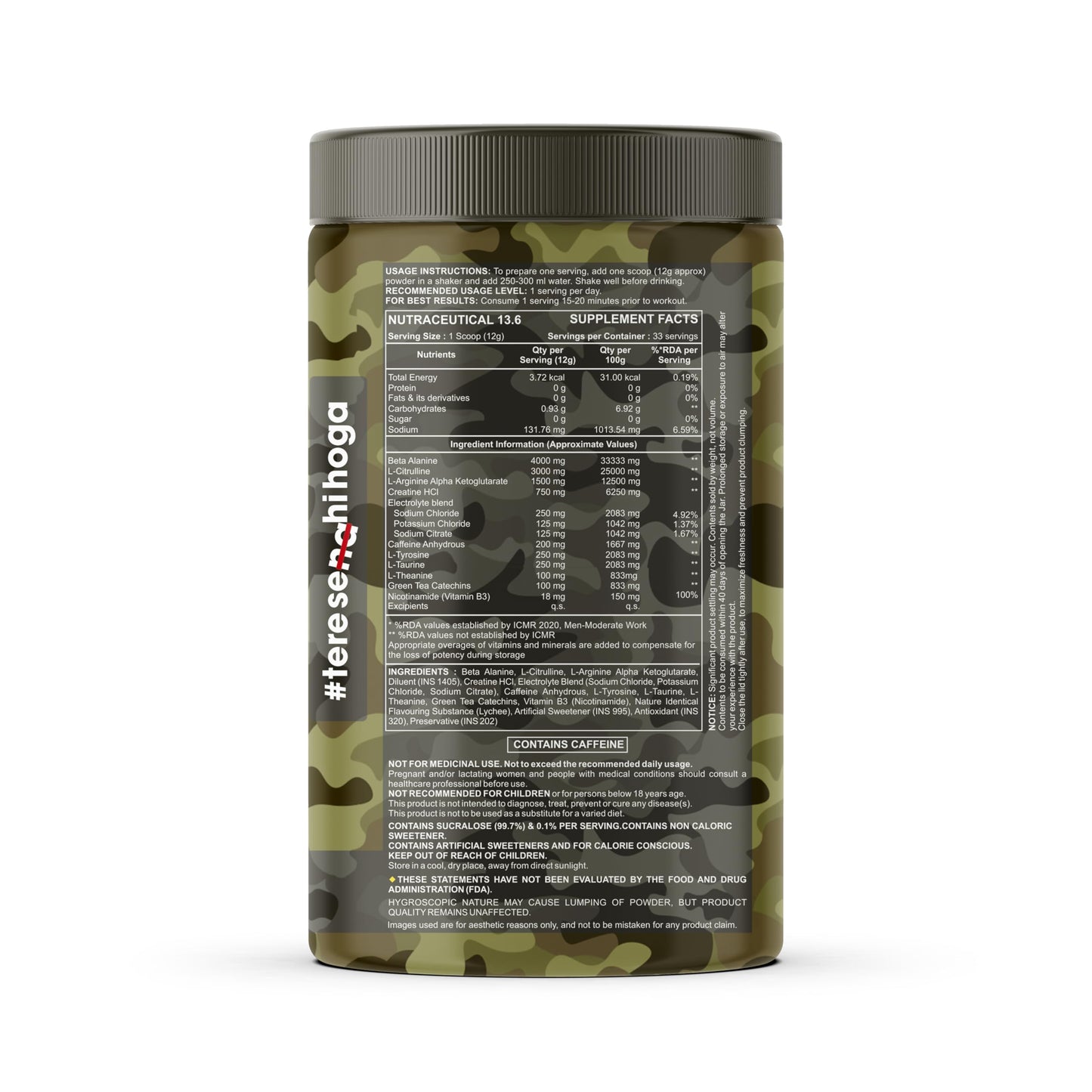 Bigflex Nuke Pre Workout Powder| 33 Servings |Energy Booster (Lychee, 400Gm)
