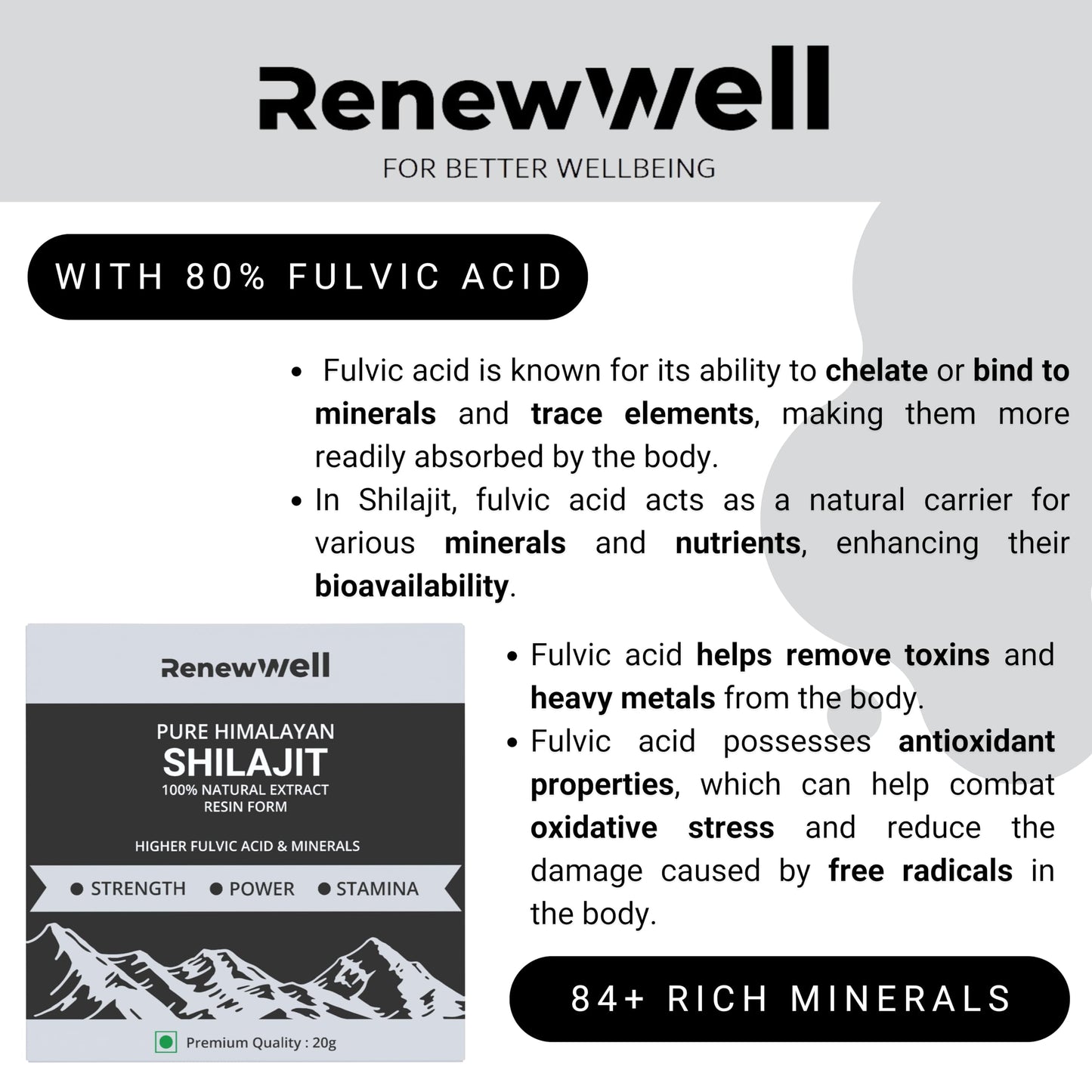 Renewwell Pure Himalayan Shilajit 20gm with Fulvic Acid & Tribulus Gokshru 1000mg Tablets | Stamina for Athletic Performance | Natural Energy Booster | Muscle Growth Pack of 2