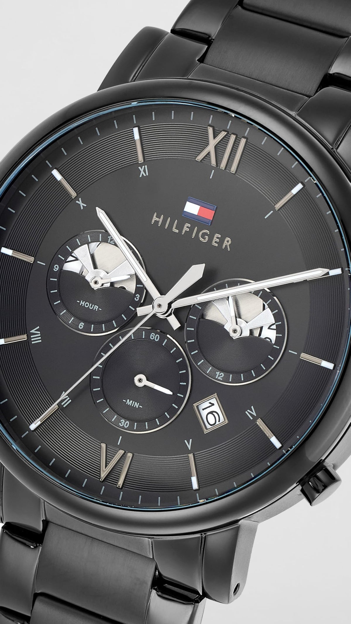 Tommy Hilfiger Analog White Dial Men's Watch, Black, (TH1710410)