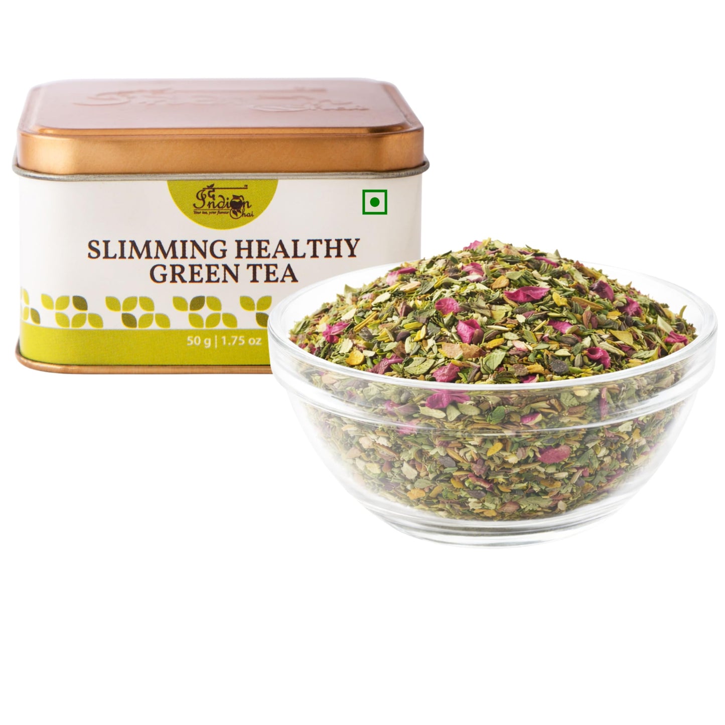 The Indian Chai - Slimming Healthy Green Tea 50g | Herbal Wellness Blend with Garcinia, Haritaki, Senna, Moringa & Spices | Supports Digestion, Lightness & Daily Detox