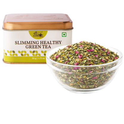 The Indian Chai - Slimming Healthy Green Tea 50g | Herbal Wellness Blend with Garcinia, Haritaki, Senna, Moringa & Spices | Supports Digestion, Lightness & Daily Detox