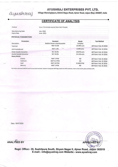 Kamdhenu Laboratories Arjun Chhal (Terminalia arjuna bark) Powder 250 G- image 5