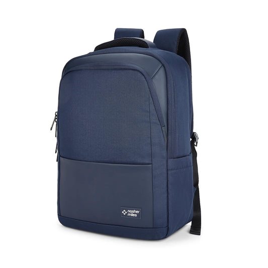 Nasher Miles Oxford Corporate Backpack | Premium Polyester & PU Laptop Backpack 35L | Ideal for Office, College, School & Travel | Men, Women, Boys, Girls (Navy Blue)