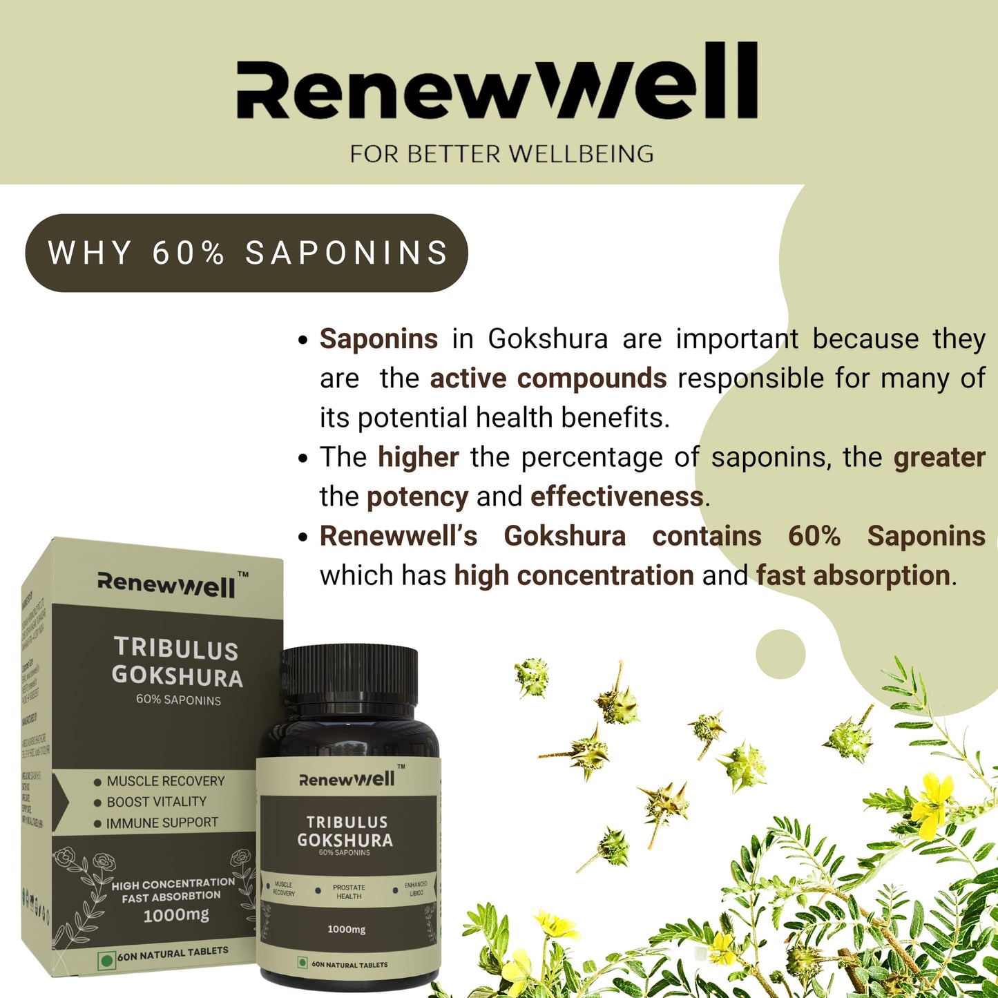 Renewwell Pure Himalayan Shilajit 20gm with Fulvic Acid & Tribulus Gokshru 1000mg Tablets | Stamina for Athletic Performance | Natural Energy Booster | Muscle Growth Pack of 2