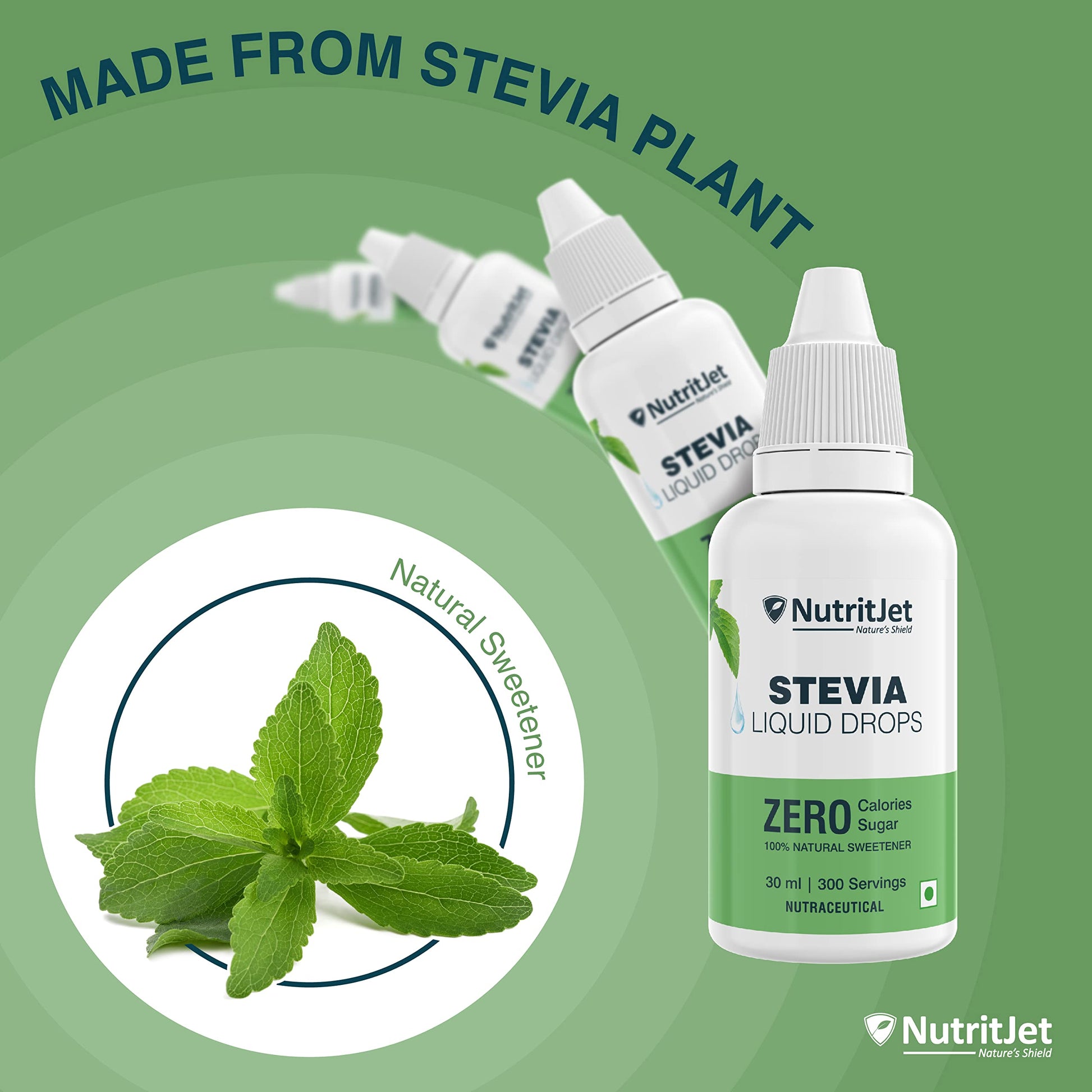 NutritJet Natural Stevia Liquid Drops - 30ml | Zero Calorie Sugar-Free- image 4