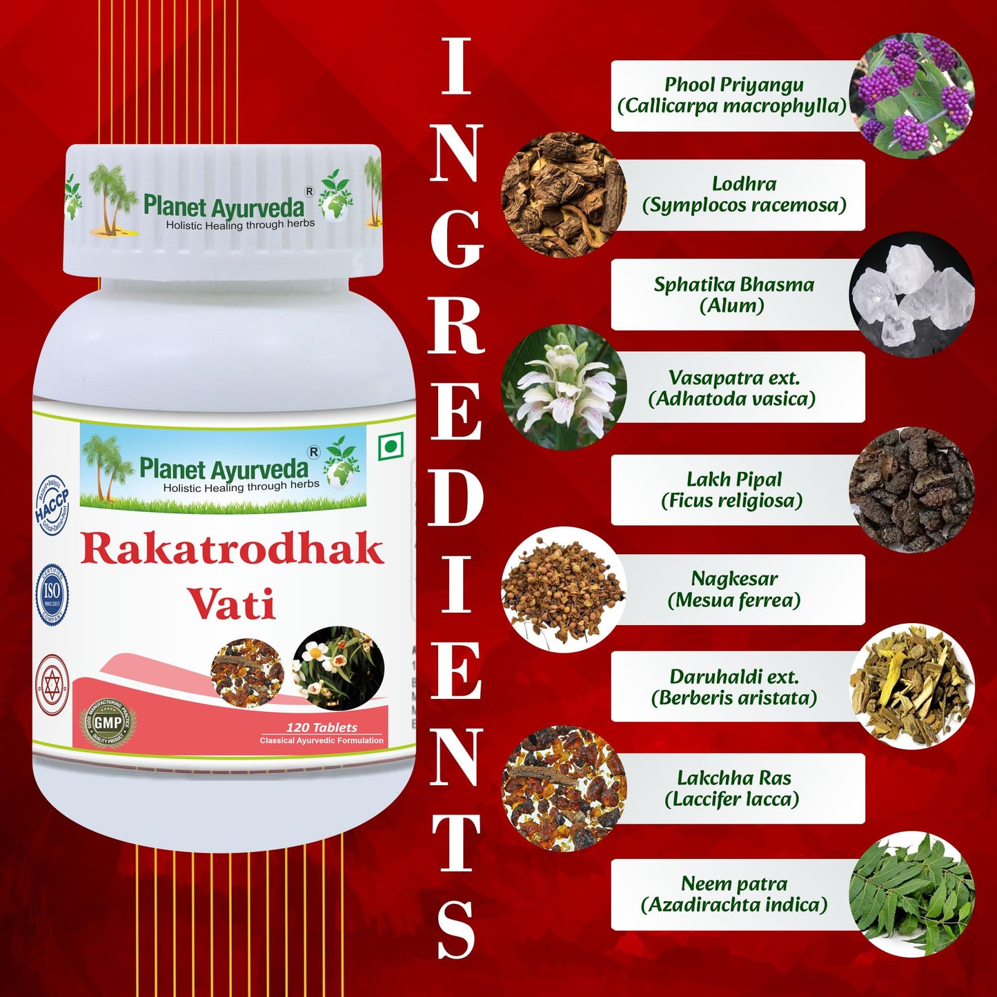 Planet Ayurveda Rakatrodhak Vati, 120 Tablets- image 4