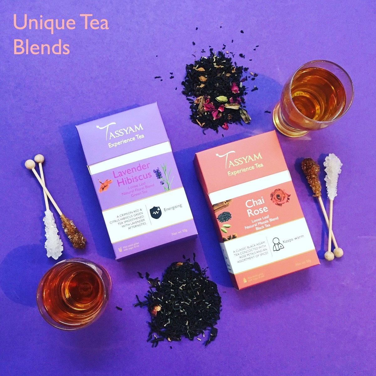 Tassyam Green Tea, Lavender Hibiscus, 50 Grams | Luxury Box - Loose Lea?