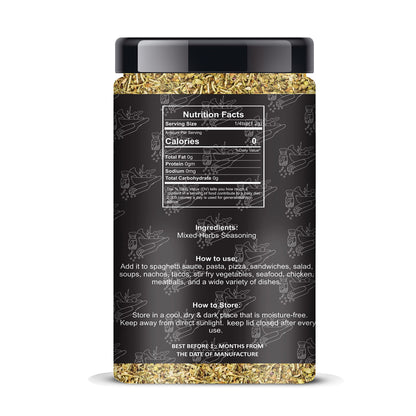 ManHar Organics Mixed Herbs Seasoning Jar 400gm- Perfect for Soups, Salads, and Roasted Dishes | Non-GMO, Flavorful Herb Blend | Natural Blend of Thyme, Oregano, Basil, and More | Pizza Pasta Seasoning |