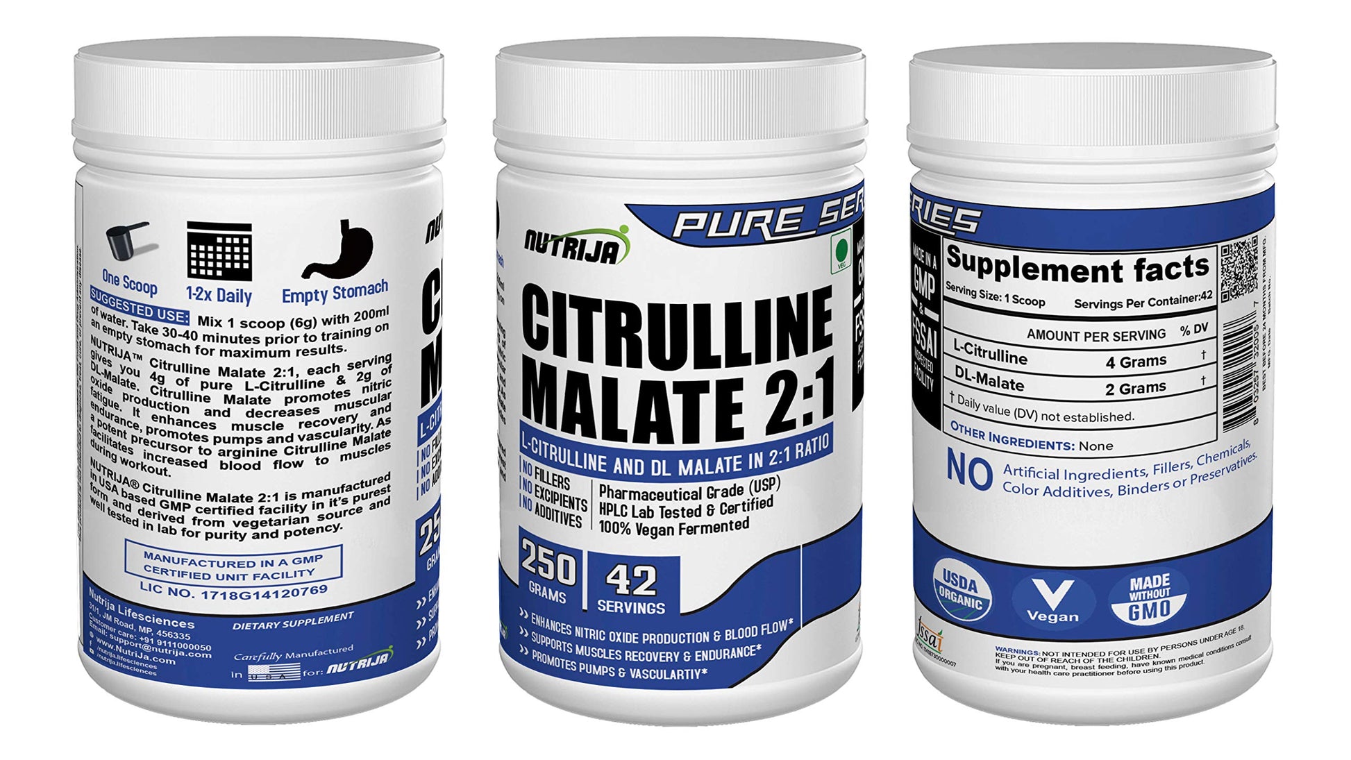 NutriJa CITRULLINE MALATE- 250 Grams (Tangy Orange)- image 4