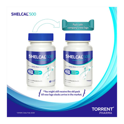 Shelcal 500 calcium with Vitamin D3 (30 tablets) | For Healthy and Strong Bone, Joint & Muscles | India's No. 1 Doctor's Prescribed calcium Supplement - By Torrent Pharma