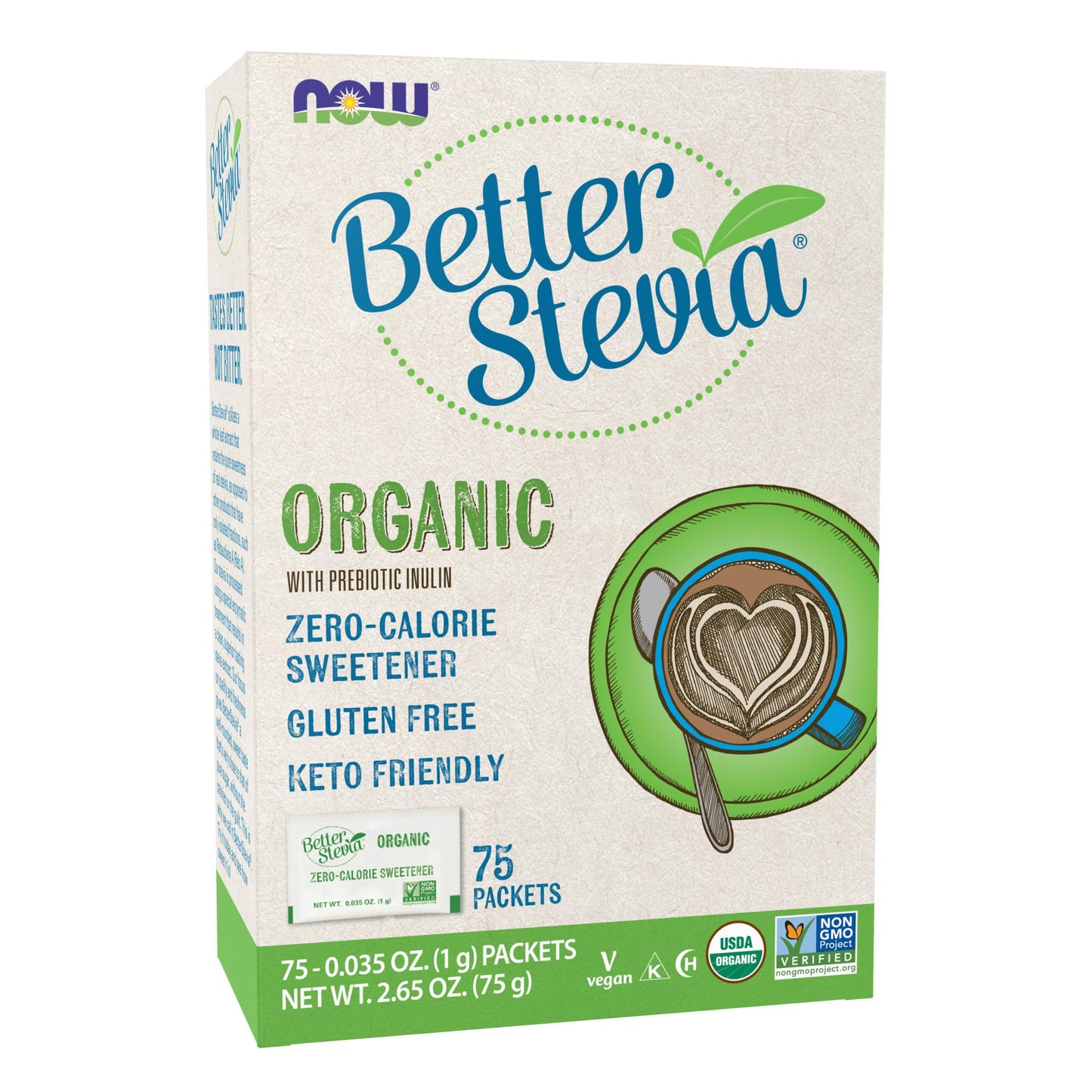 NOW Foods Organic BetterStevia,75 Packets