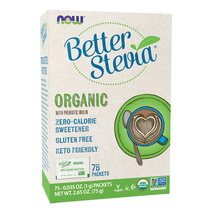 NOW Foods Organic BetterStevia,75 Packets