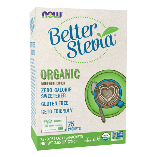NOW Foods Organic BetterStevia,75 Packets
