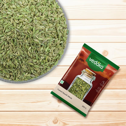 Amazon Brand - Vedaka Fennel Whole | 200 G | Saunf | No Added Colours or Preservatives