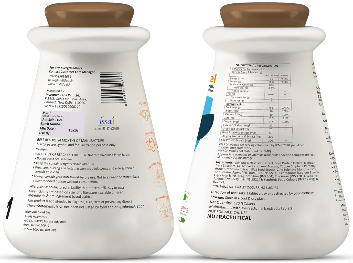 MyFitFuel DHT Blocker with Biotin (For 4 Months), Singing Nette, Vitamin E, Zinc, | For Hair Fall Control, (120 tablets)
