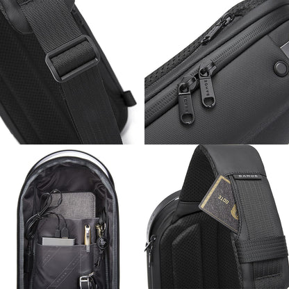 Red Lemon BANGE Waterproof TPU Unisex Travel Crossbody Sling Bag Chest Pack with USB charging (Grey)