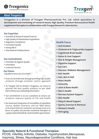 Trexgenics Magnesium L Threonate Cognitive Function & Brain Health Support (90 Veg. Capsules)