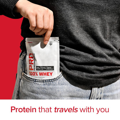 GNC Pro Performance 100% Whey Protein Powder | 35 Gm | 1 Serving | Boosts Strength & Endurance | Builds Lean Muscles | Fastens Muscle Recovery | 24g Protein | 5.5g BCAA | Creamy Strawberry