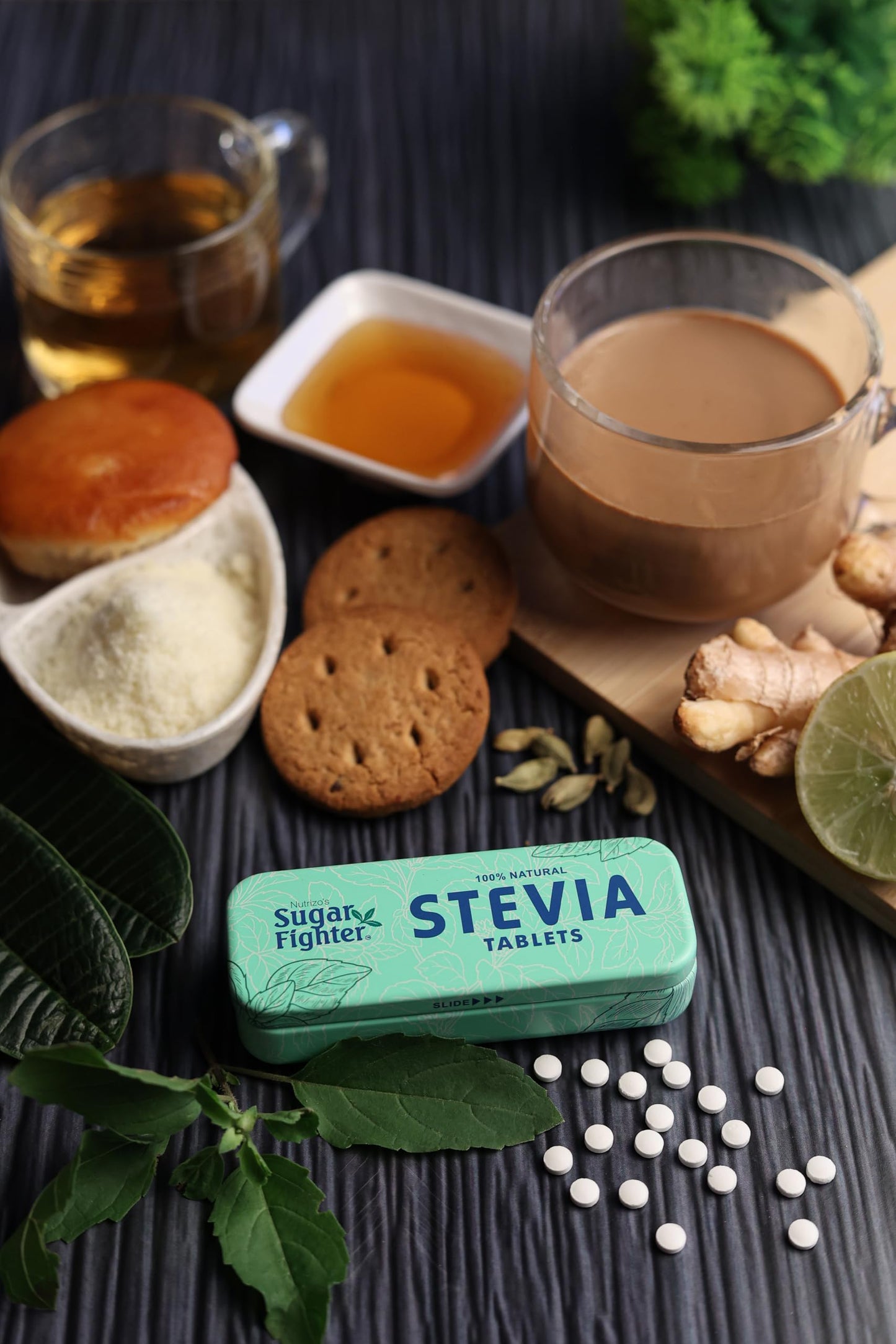 Sugar Fighter Stevia Tablets – Zero-Calorie Plant-Based Sweetener, 200 Tablets x 5, Pack of 5