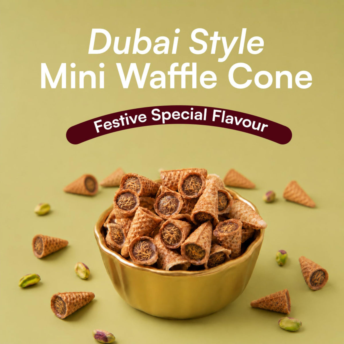 Nova Nova Best Bite Kunafa Pistachio Chocolate Filled Mini Cones 45g