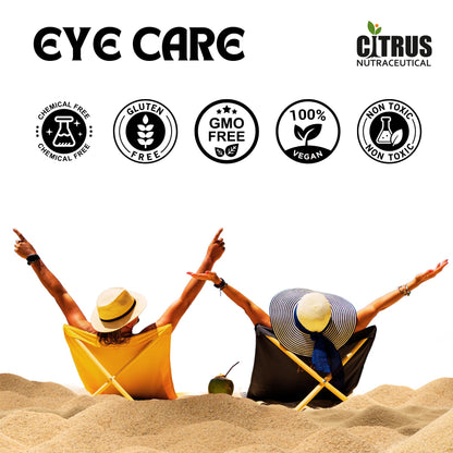 CITRUS NUTRACEUTICAL Eye Care Supplement| Lutein, Astaxanthin, Zeaxanthin, Bilberry extract & Vitamins| For healthy eye & vision | 60 Veg Capsules