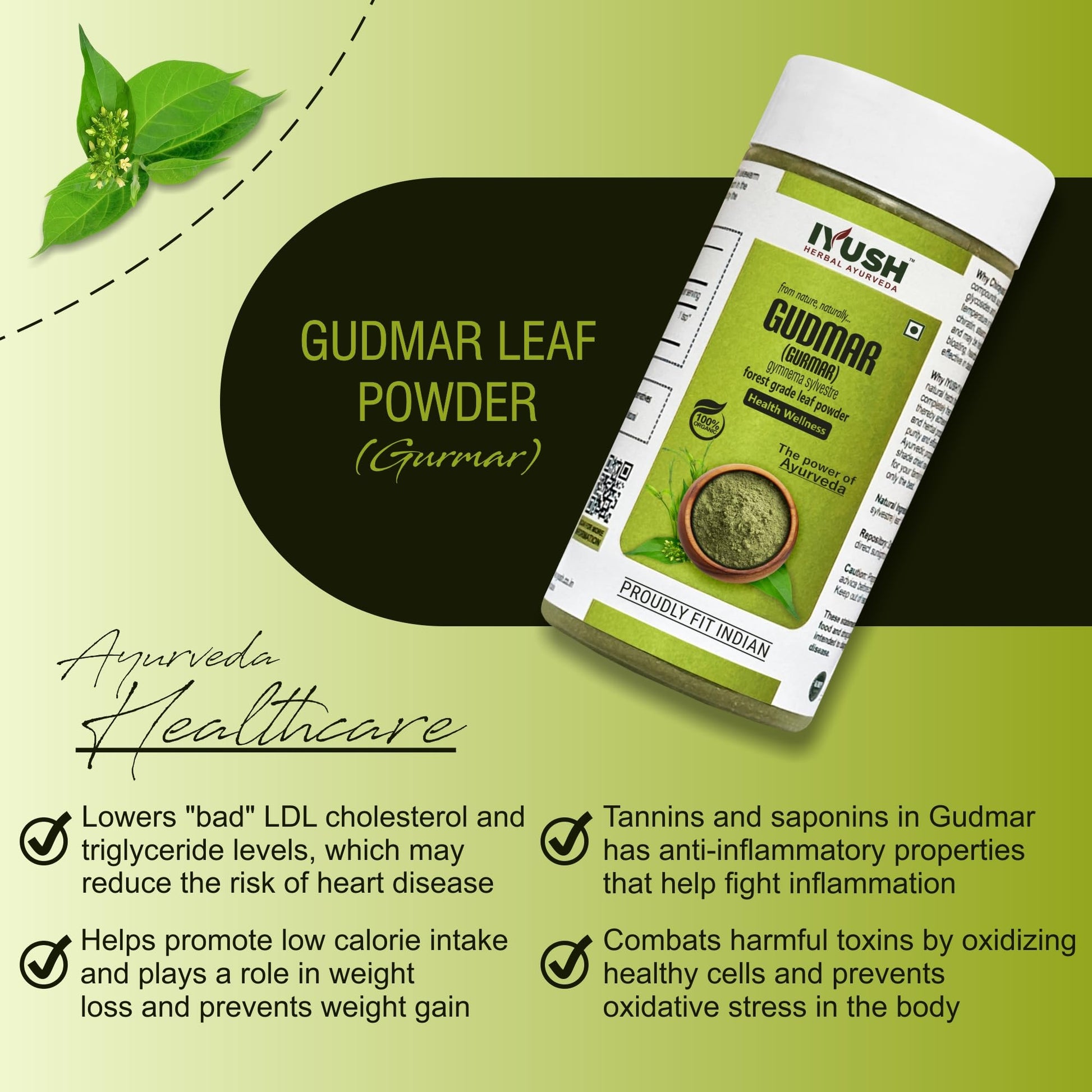 IYUSH Herbal Ayurveda Gudmar/Gurmar Powder - 100gm- image 6