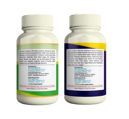 ERBZENERG Organic Garlic 60 Capsules (Garlic and Ginger)