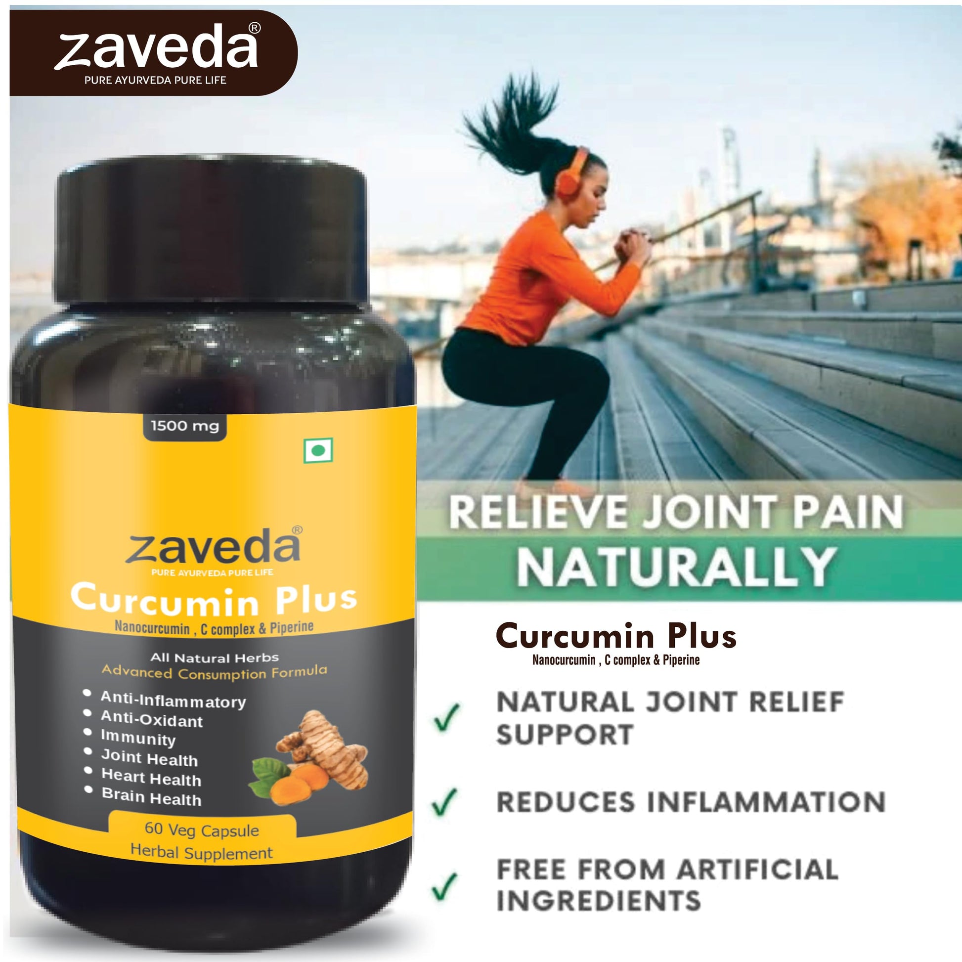 ZAVEDA Nano Curcumin Plus 1500mg | Pure Nano Curcumin with Biopiperine- image 2