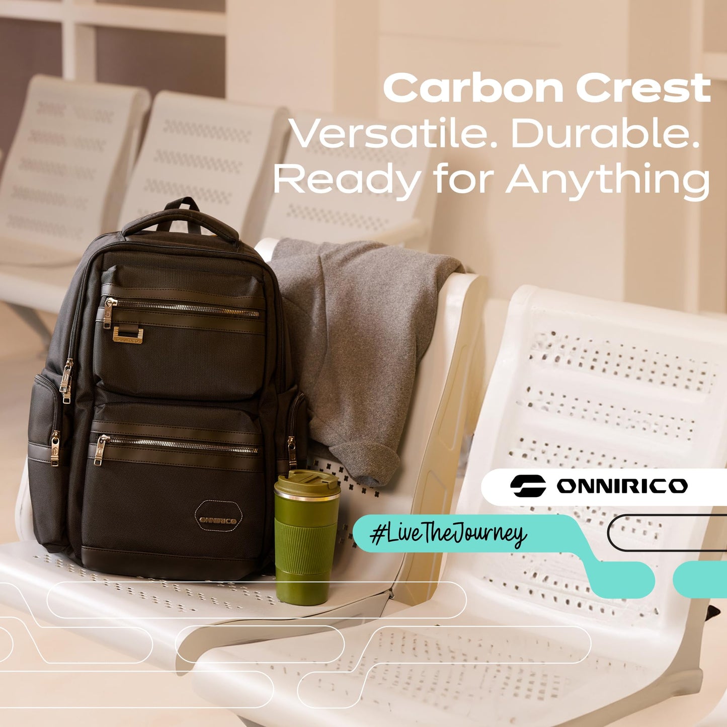 ONNIRICO Carbon Crest Water Resistant Laptop Backpack, 30.5L, Hard Red,- image 7