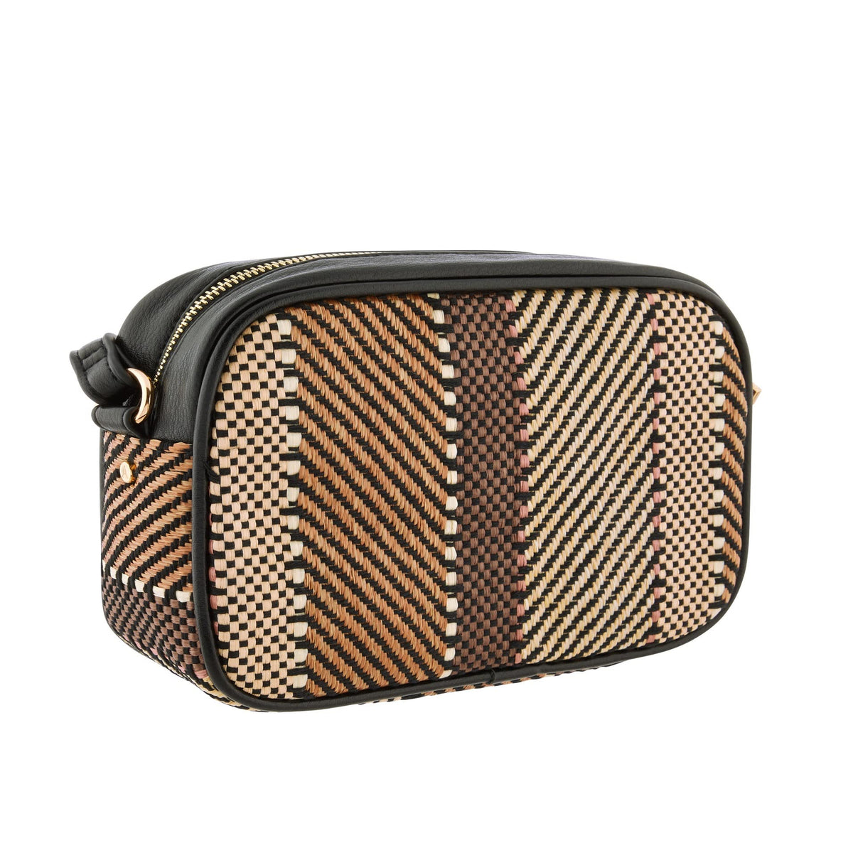 Accessorize London Women's Faux Leather Darks-Multi Aztec Textile Camera Bag