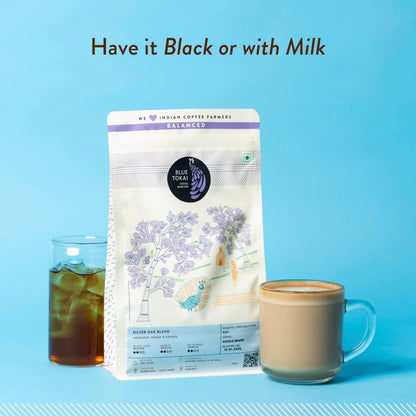 Blue Tokai Coffee Roasters Silver Oak Cafe Blend - Medium Roast | Home Espresso Grind 250g | 100% Arabica Beans | Specialty Coffee | Freshly Roasted Ground Coffee