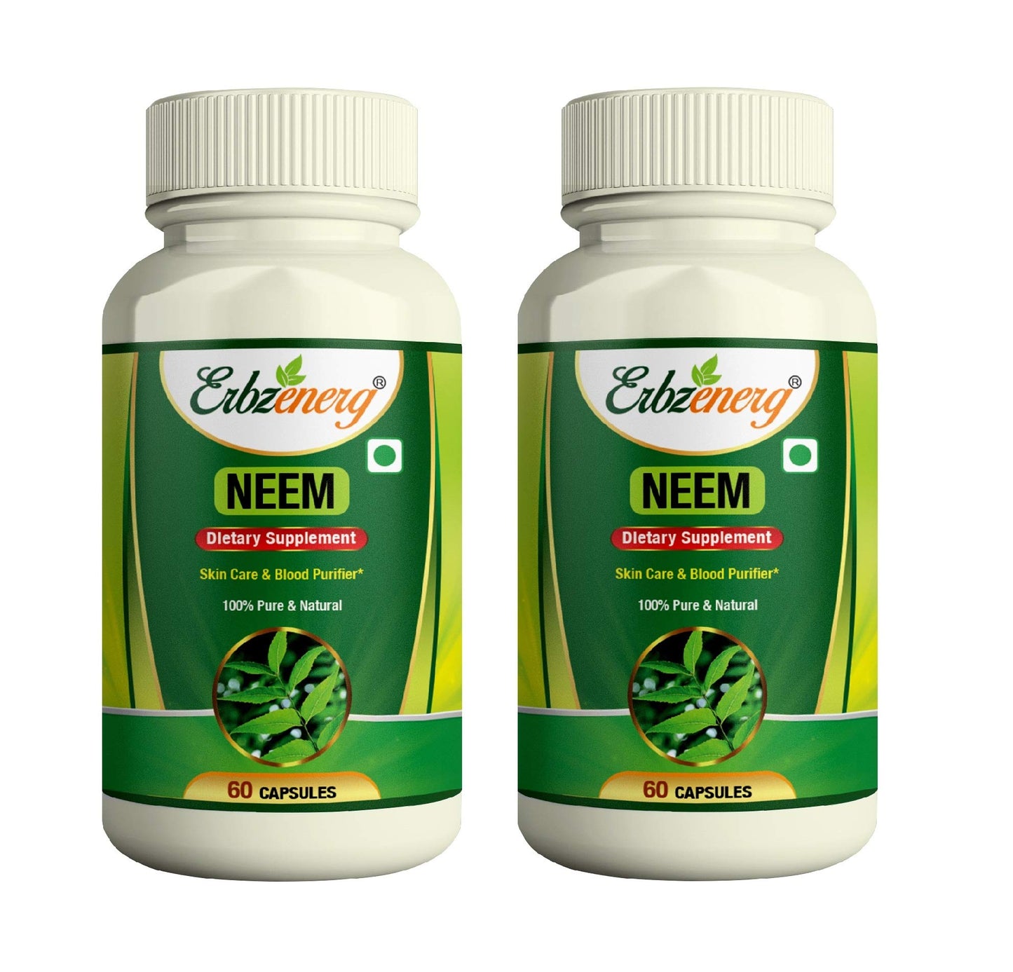 ERBZENERG® Organic NEEM 60 Capsules | Pack of 2