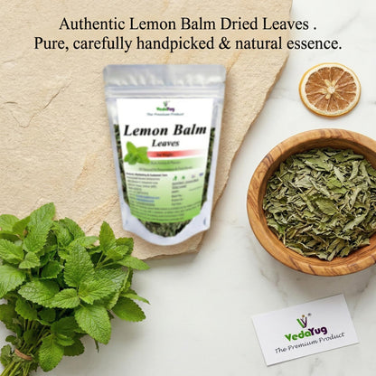 VY VedaYug Lemon Blam Tea 100gm (100+ Cups) | Improves Digestion | Relives Stress | Caffine Free Lemon Balm Leaves -100gm