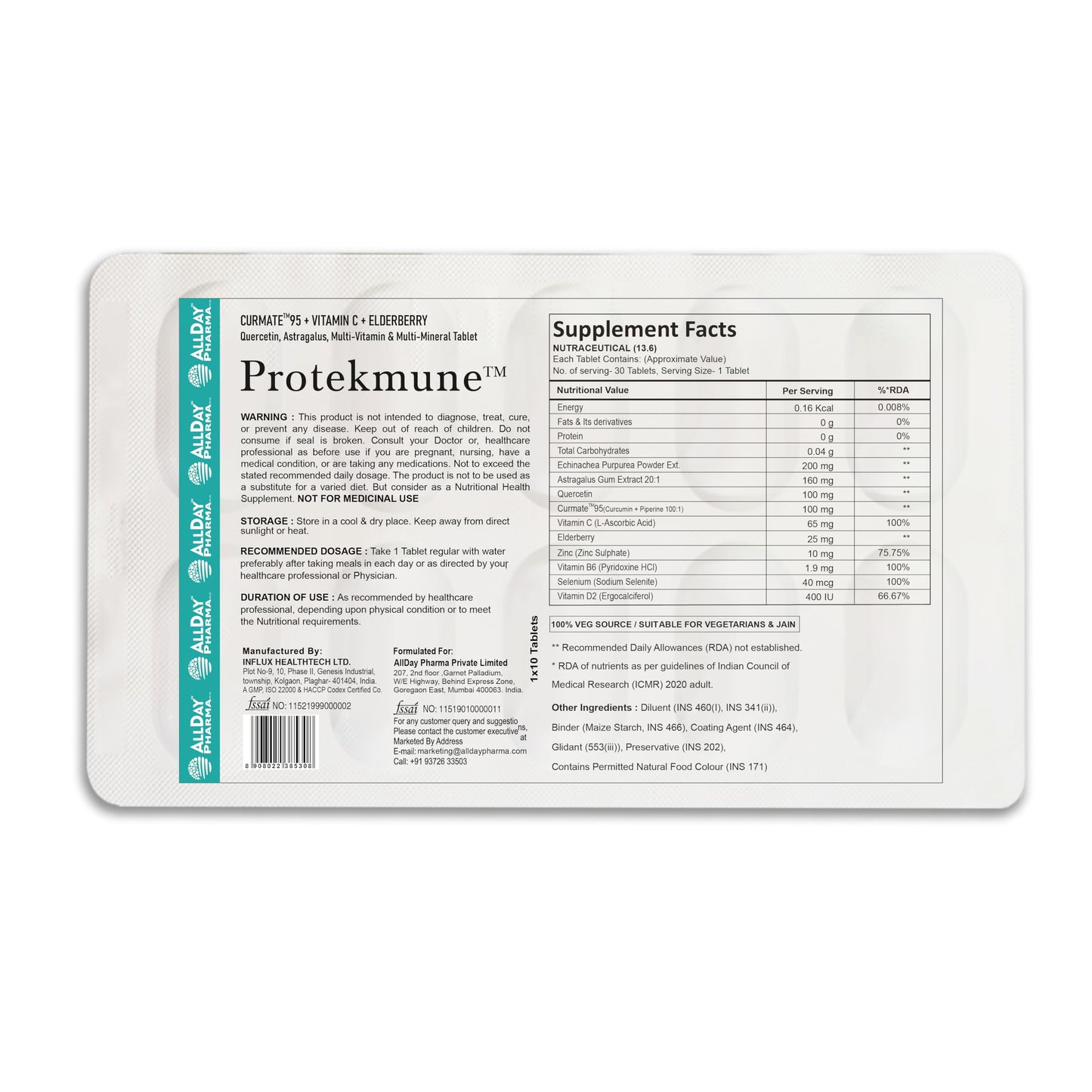 ALLDAY PHARMA Protekmune Tablets – (10 Tablets) – Men & Women