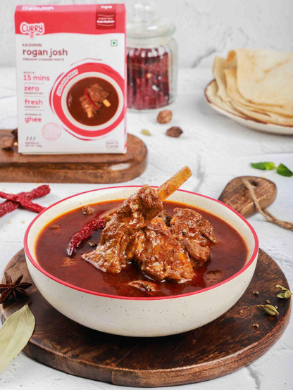 CURRYiT Kashmiri Rogan Josh Curry Paste 250g | Ready to Cook in 15 mins | Serves 6 | Just add Fresh Mutton, Chicken, Meat, Fish | Made with Ghee | No Preservatives | Eat with Khameeri Roti | Indian Masala Gravy