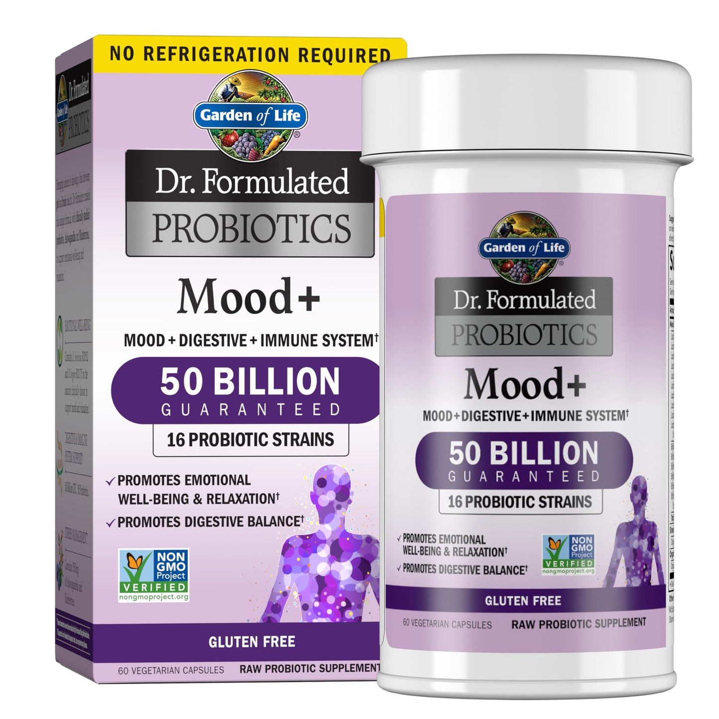 Garden of Life Probiotic and Mood Supplement - Dr. Formulated Mood+ for Digestiv