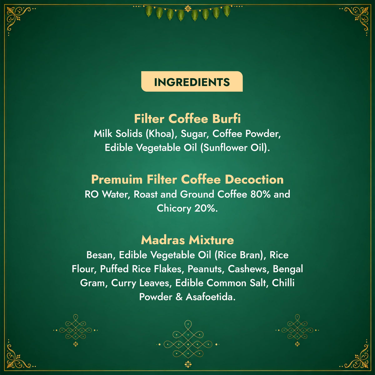 Sweet Karam Coffee Celebrations Ritual Hamper | Gift Hamper | Filter Coffee Burfi, Madras Mixture & Coffee Decoction | Festive Hamper | Janmashtami | Ganesh Chaturthi